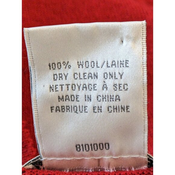 Vintage Tabi International Womens Wool Sweater Cardigan Size L Red Gold Buttons - Picture 8 of 8
